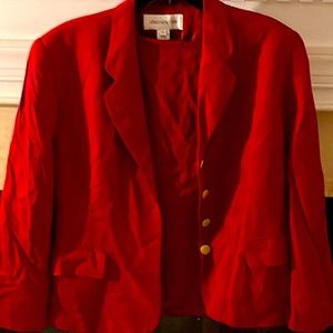 Jones of Newyork sharp red skirt suit.